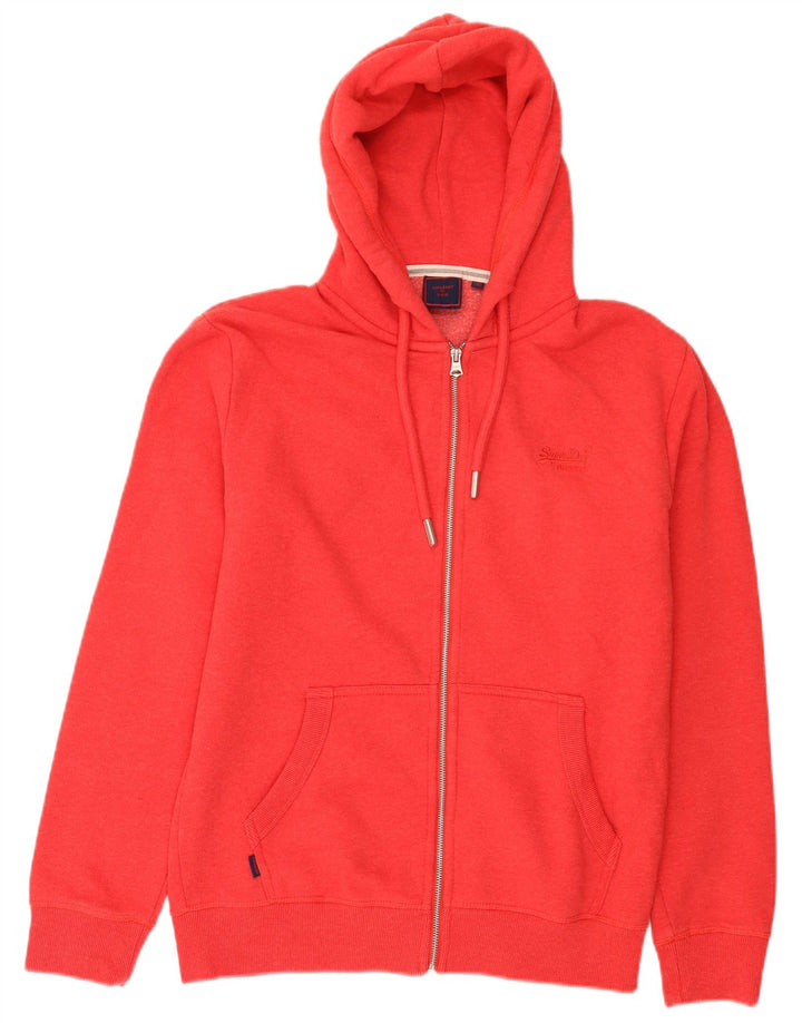 Superdry Pull à capuche zippé pour homme en coton rouge Large