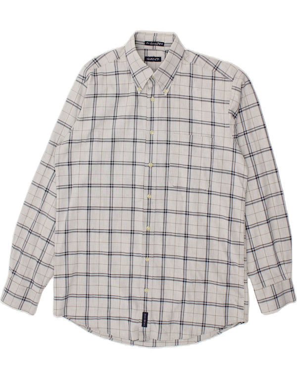 GANT Chemise Homme Gris Moyen Carreaux Coton