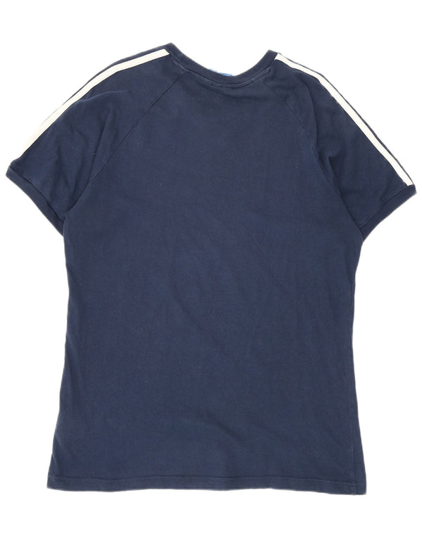 Adidas Mens Graphic T-Shirt Top Large Bleu Marine Coton