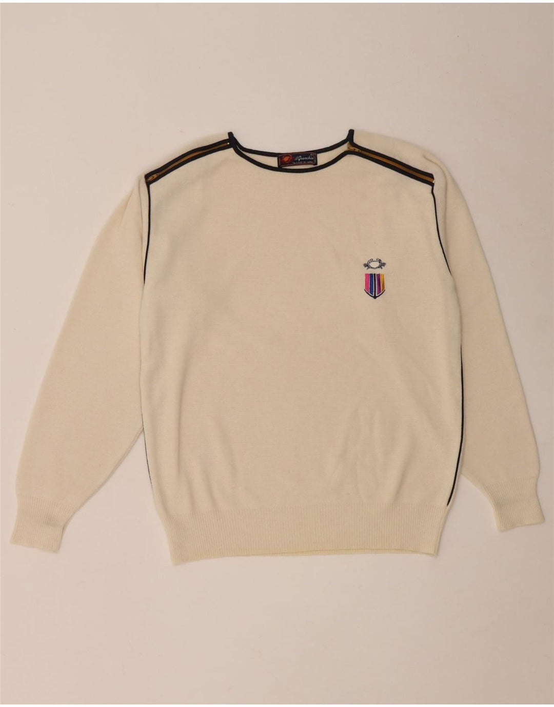 Il Granchio Pull Col Rond Homme Blanc Cassé Moyen Laine