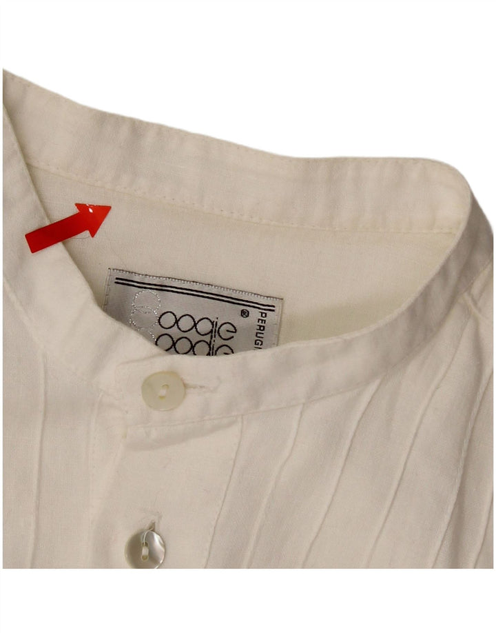 vintage Chemise pull à manches 3/4 pour hommes Blanc moyen