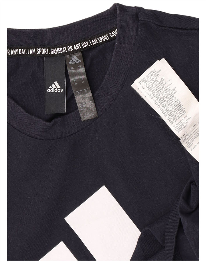 Adidas T-Shirt Graphique Homme Bleu Marine Moyen Coton