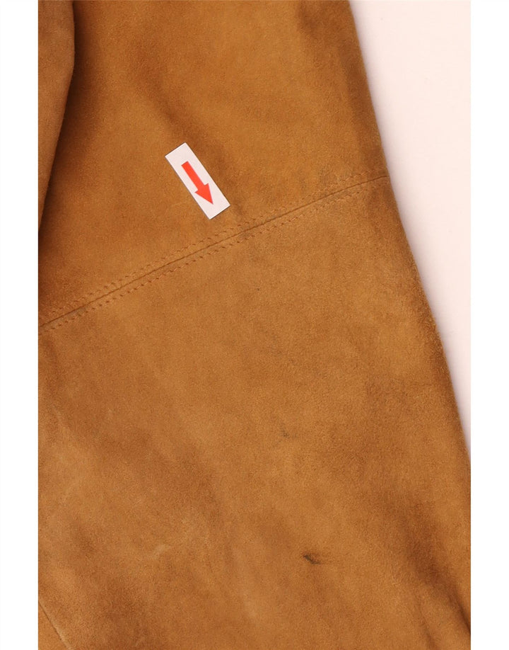 Veste Bomber En Daim Vintage Homme IT 48 Cuir Marron Moyen