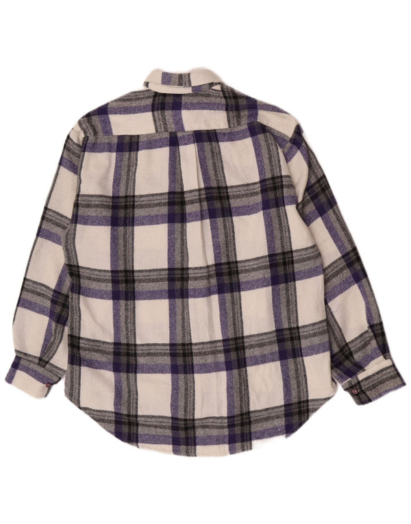 chemise en flanelle surdimensionnée vintage pour hommes petit polyester à carreaux multicolore