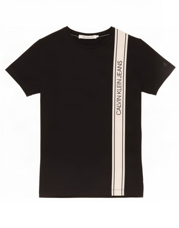 Calvin Klein Jeans T-shirt graphique pour homme en coton color block Noir Taille S