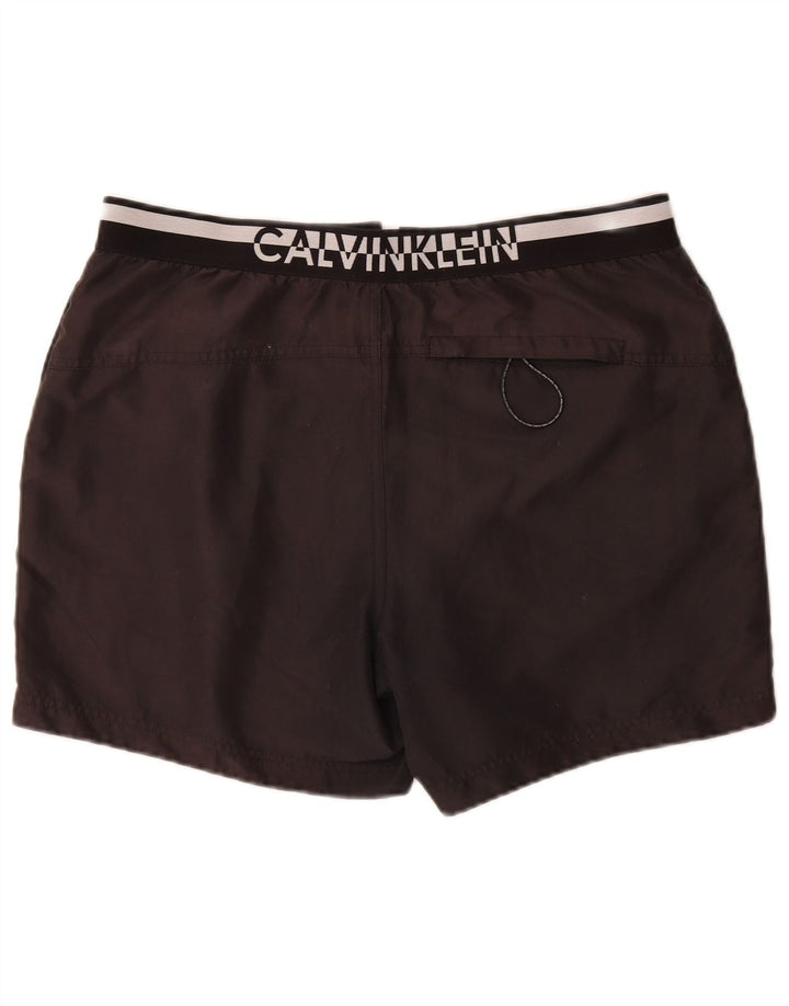 Calvin Klein Short de bain graphique pour hommes, grand, noir, polyester