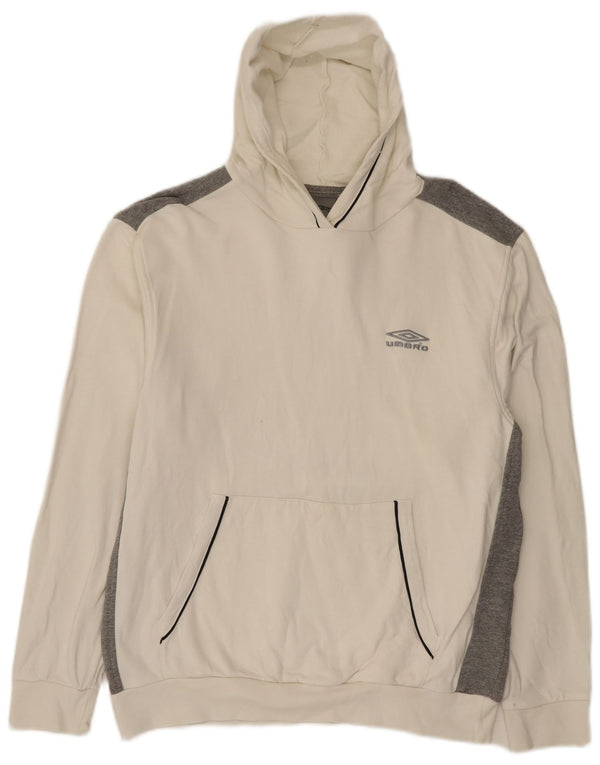 Umbro Pull à capuche pour homme 2XL en coton color block blanc cassé