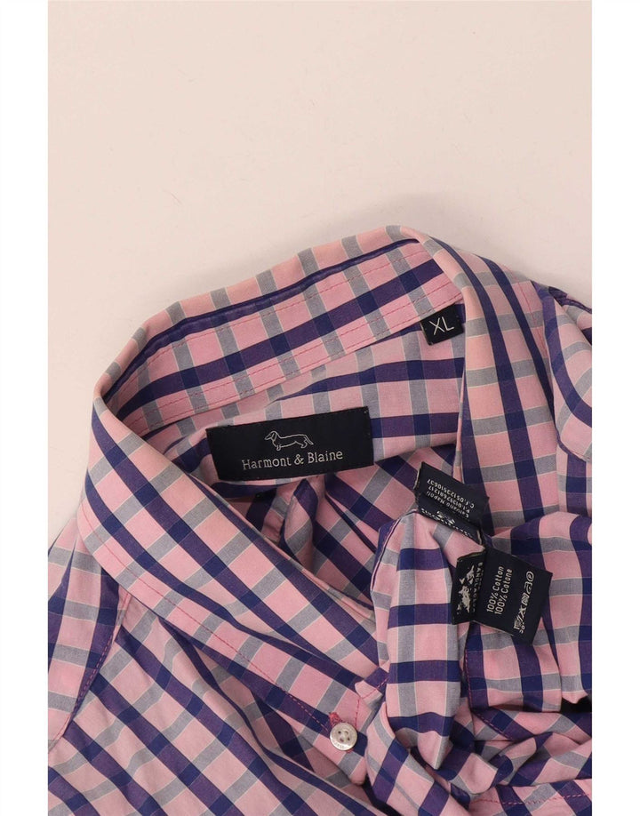 Harmont & Blaine Chemise Homme XL Coton Vichy Rose
