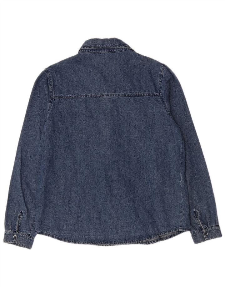 chemise en denim femme vintage UK 14 coton bleu moyen