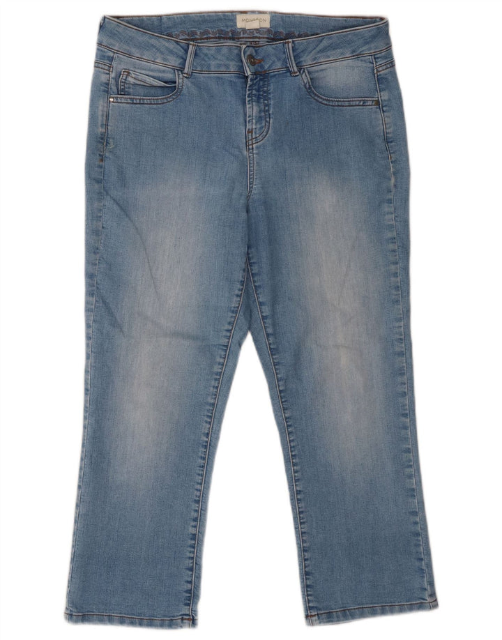 MONSOON Womens Capri Jeans UK 12 Medium W32 L24 Blue Cotton