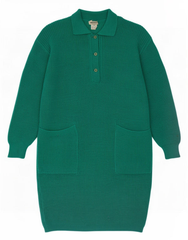 Marella Robe pull coupe ample pour femme UK 44 en laine vert moyen