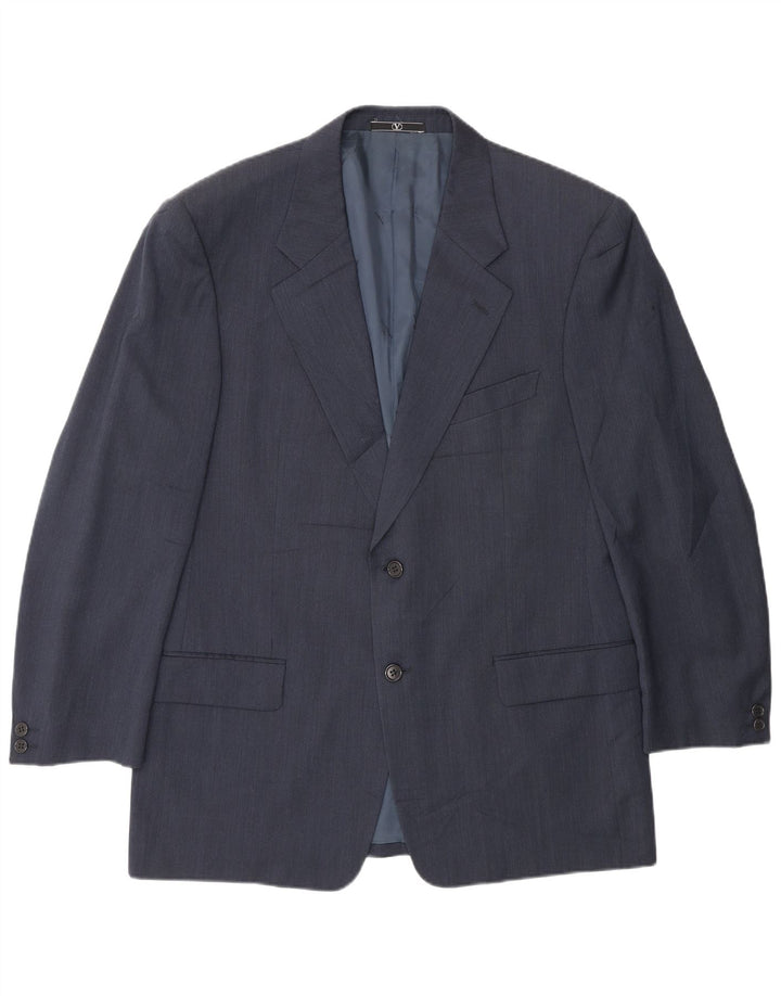 Valentino Veste Blazer 2 Boutons Homme IT 52 XL Bleu Marine Laine Vierge