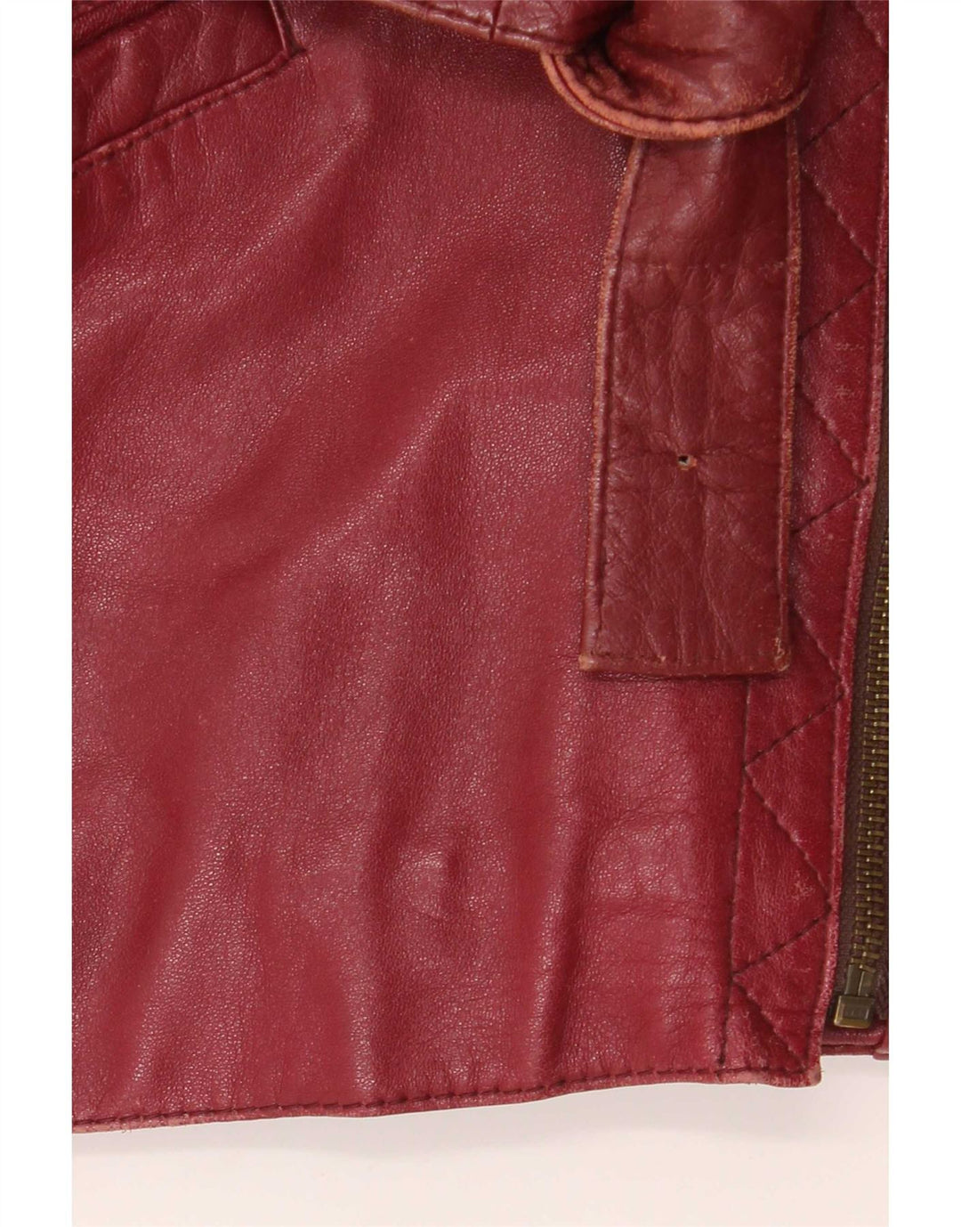 veste de motard en cuir surdimensionnée femme vintage EU 38 Bourgogne moyen