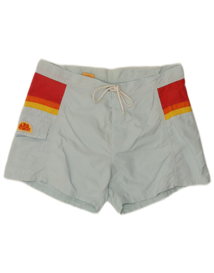 Sundek Short de bain homme en nylon color block bleu moyen