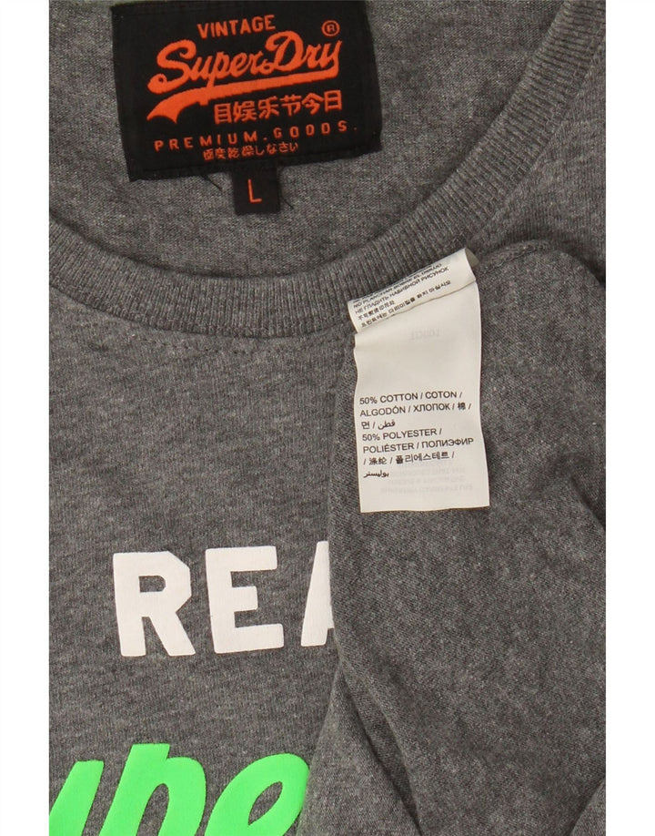 Superdry T-Shirt Graphique Homme Grand Gris Coton