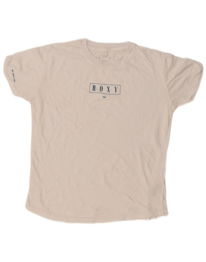 Roxy T-shirt graphique pour femme UK 16 Large Blanc Coton
