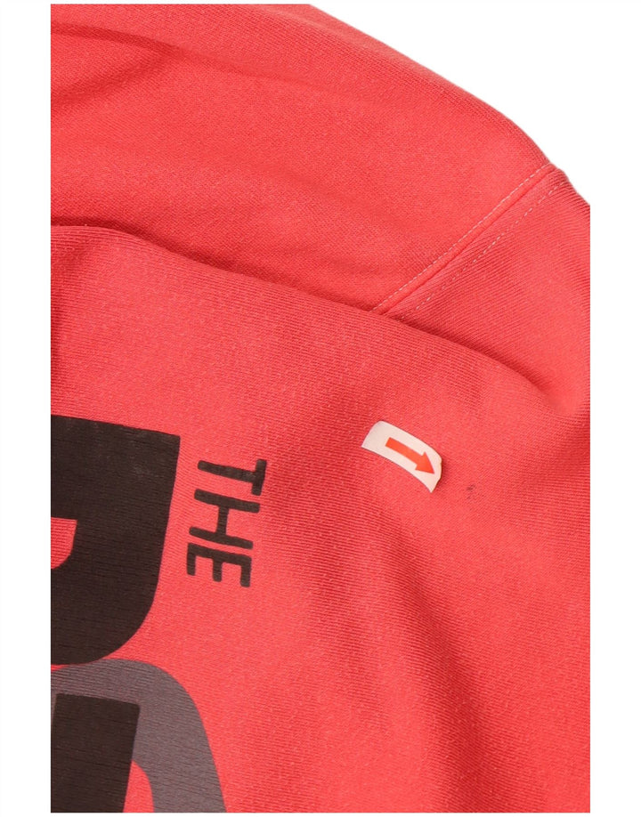 Oncle Sam Pull à capuche zippé graphique pour homme en coton rouge moyen