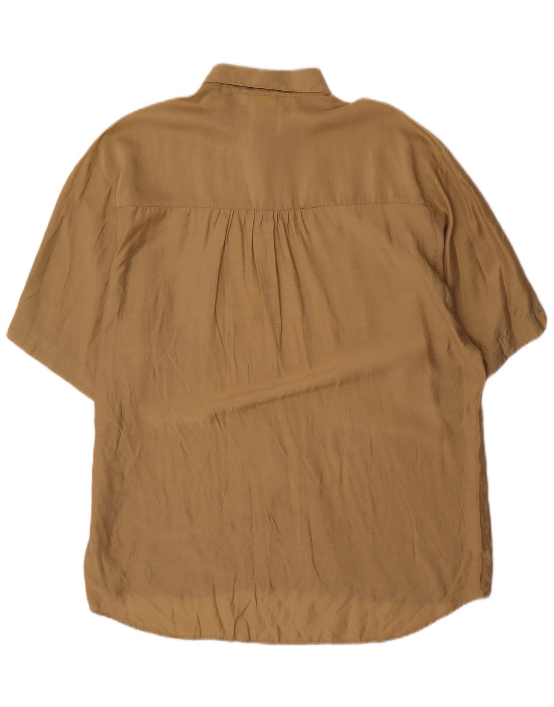 vintage Mens Manches Courtes Pull Chemise Grand Coton Beige
