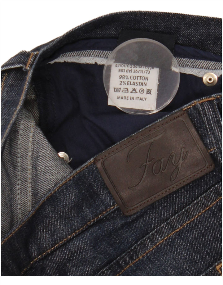 Fay Jean droit femme W32 L28 bleu marine coton