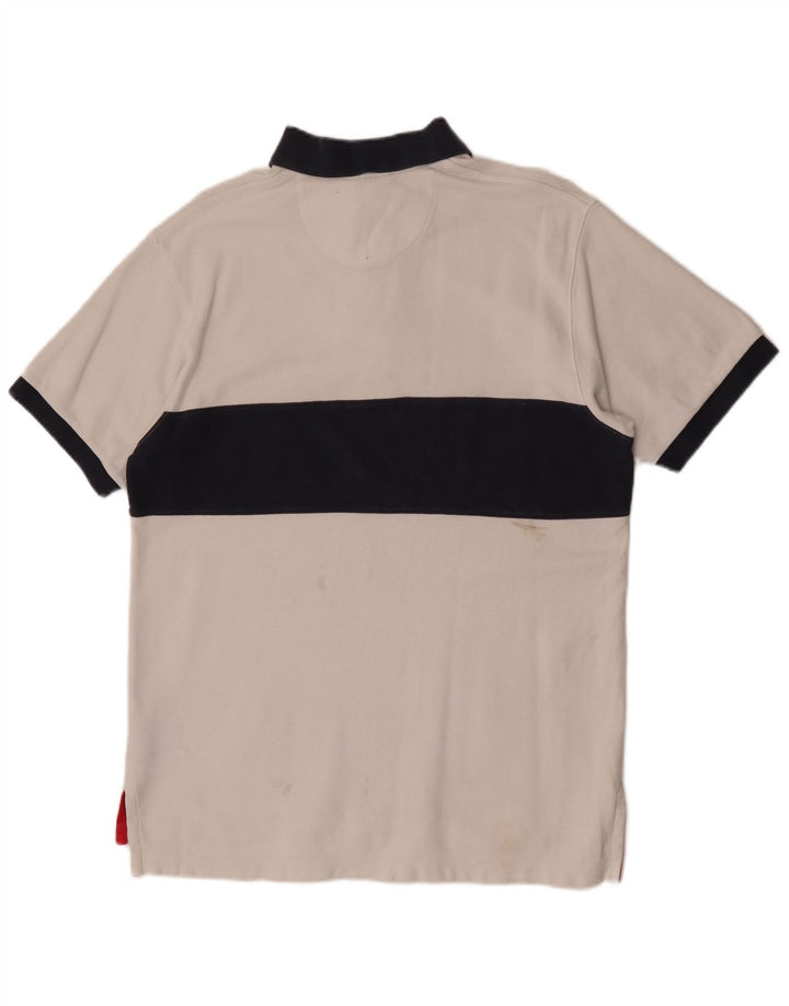 Hackett Polo Rugby Homme Blanc Moyen Coton Colorblock