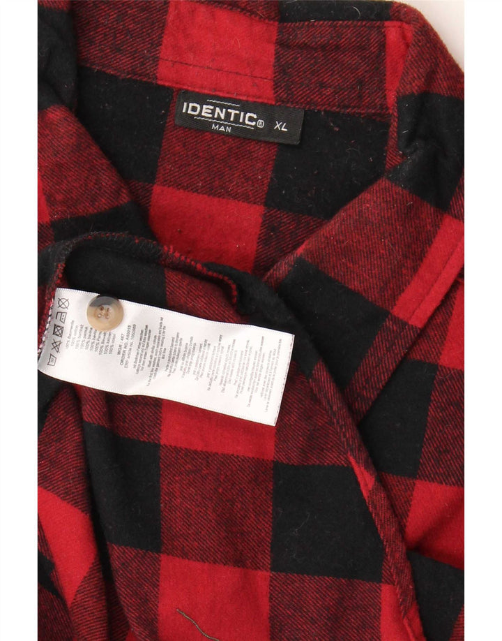 Chemise en flanelle pour homme identique XL en coton vichy rouge