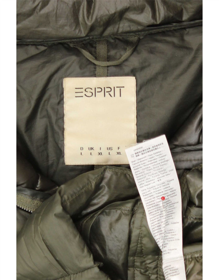Esprit Veste matelassée à capuche pour femme UK 16 Large Kaki