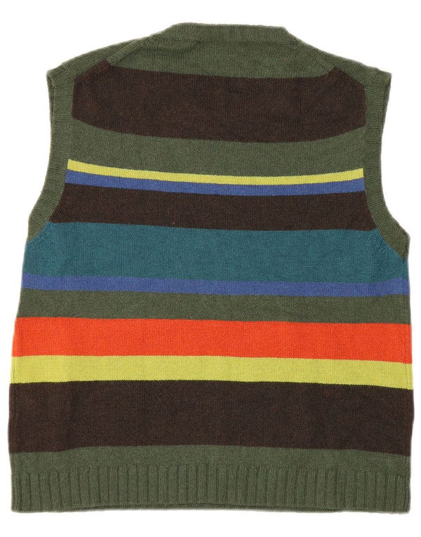 Gallo Débardeur pour femme UK 8 Petite laine rayée verte