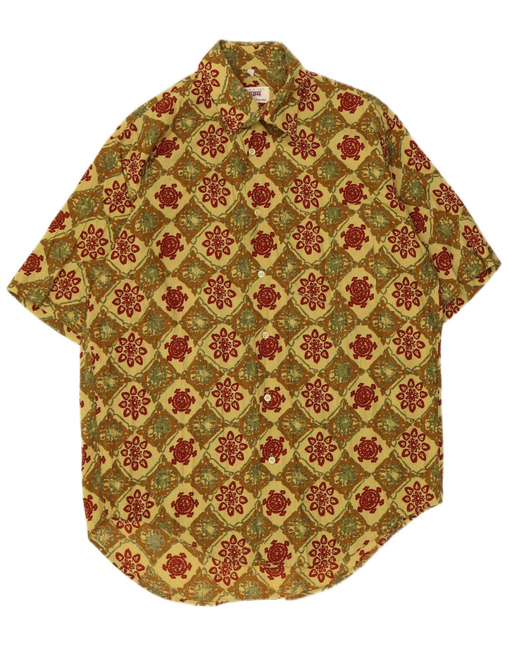 Sisley Chemise À Manches Courtes Jaune Moyen Géométrique |