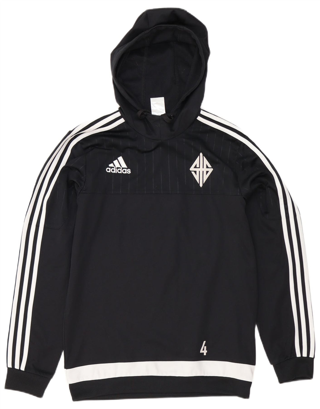 Adidas Pull à capuche graphique pour homme Petit polyester color block noir