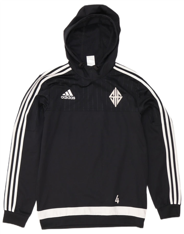 Adidas Pull à capuche graphique pour homme Petit polyester color block noir