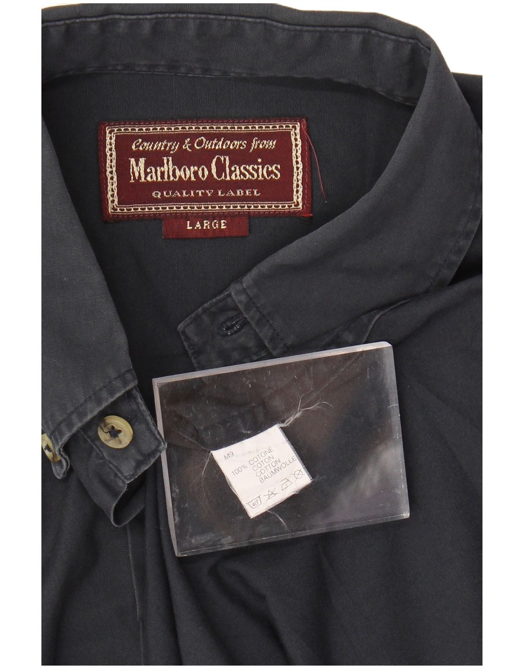 MARLBORO CLASSICS Chemise à Manches Courtes Homme Large Bleu Marine Coton