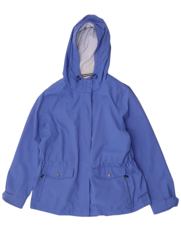 Crew Clothing Veste de pluie à capuche pour femme UK 16 Large Bleu Polyester