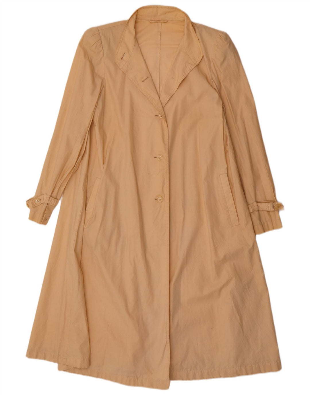 vintage Femme Pardessus UK 14 Beige Moyen