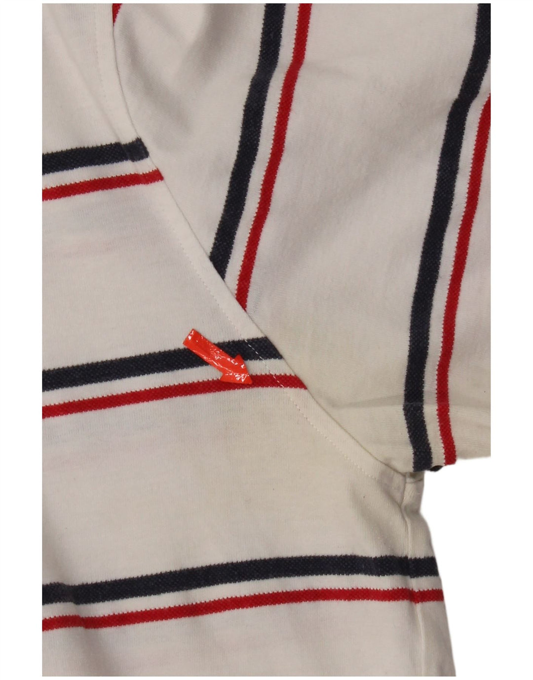 Diadora Polo Homme Large Blanc Rayé Coton