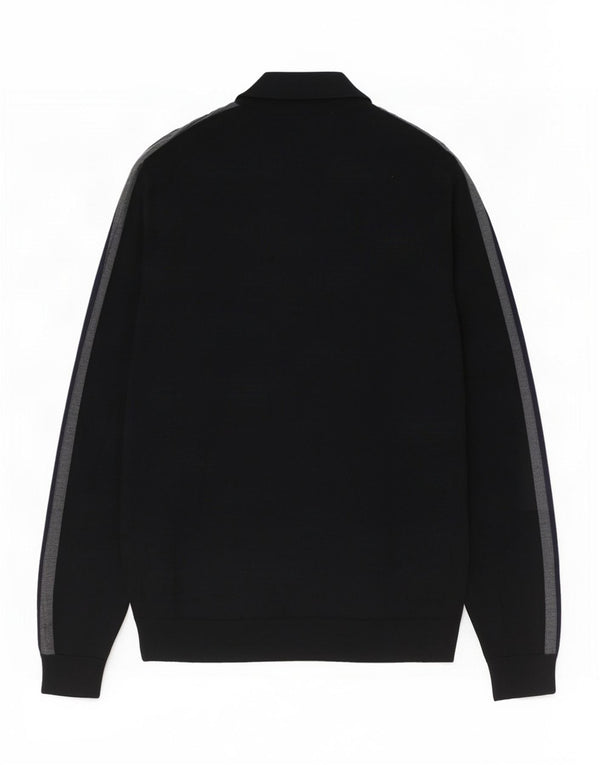 Marks & Spencer Pull col zippé pour homme XL Noir Colorblock