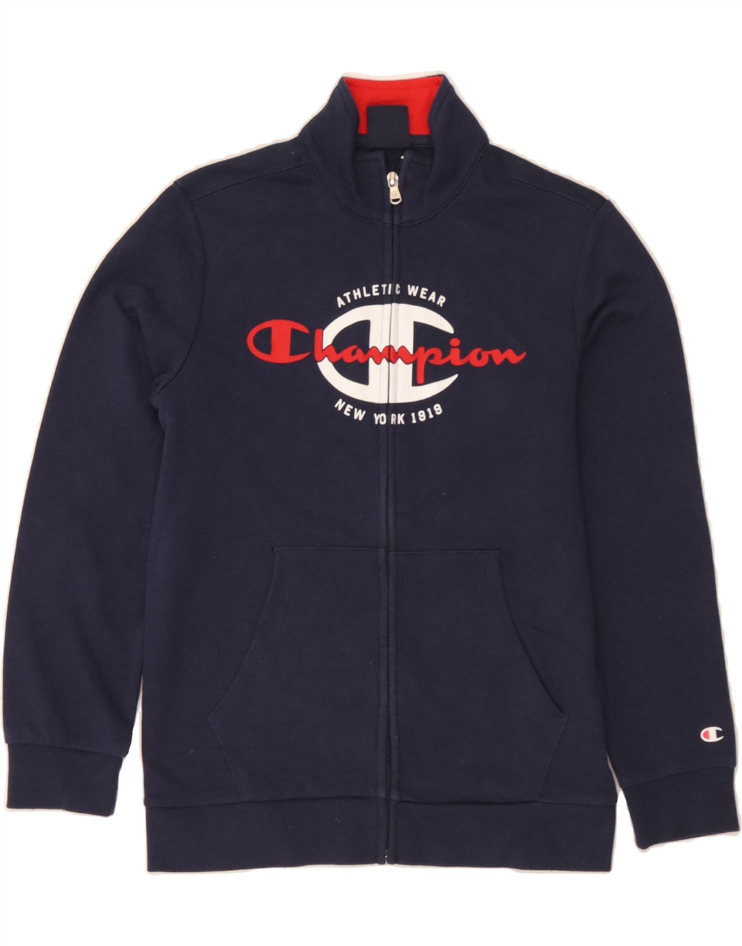 CHAMPION Boys Graphic Tracksuit Top Jacket 11-12 Years Large Navy Blue Vintage Champion and Second-Hand Champion from Messina Hembry 