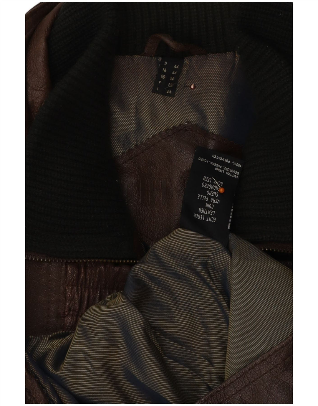 VINTAGE Veste en cuir coupe ample pour homme UK 34 XS Cuir marron