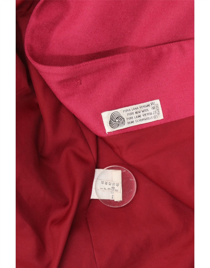 VINTAGE Womens 1 Button Blazer Jacket  UK 16 Large Burgundy New Wool Vintage Vintage and Second-Hand Vintage from Messina Hembry 