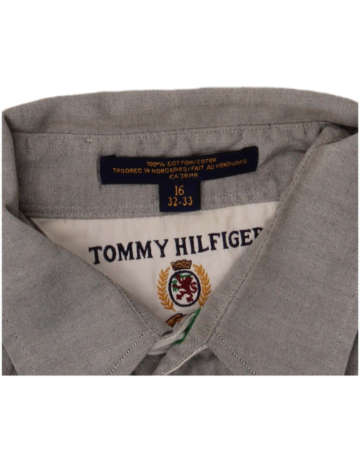 Tommy Hilfiger Chemise Homme Taille 16 Grand Coton Gris