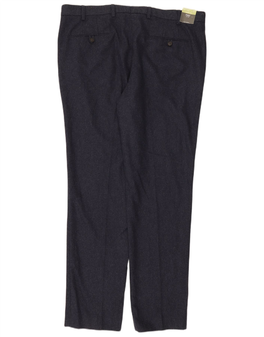Marks & Spencer Pantalon Chino Slim Homme W40 L33 Bleu Marine Laine