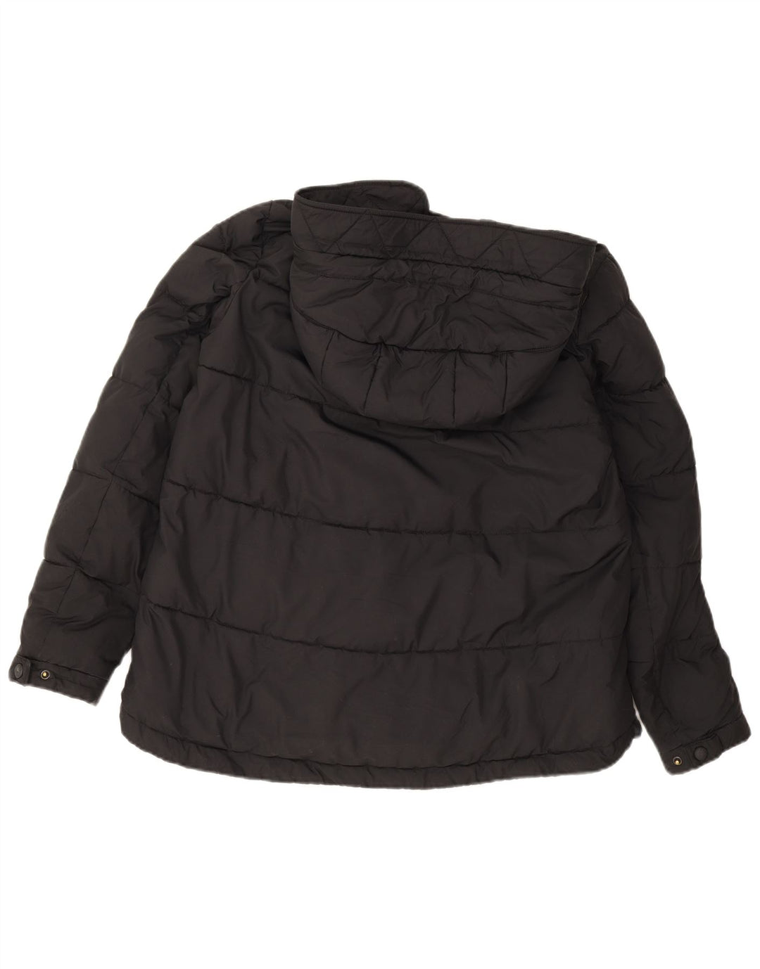 Blauer Veste matelassée surdimensionnée à capuche pour femme UK 10 Small Noir Polyester
