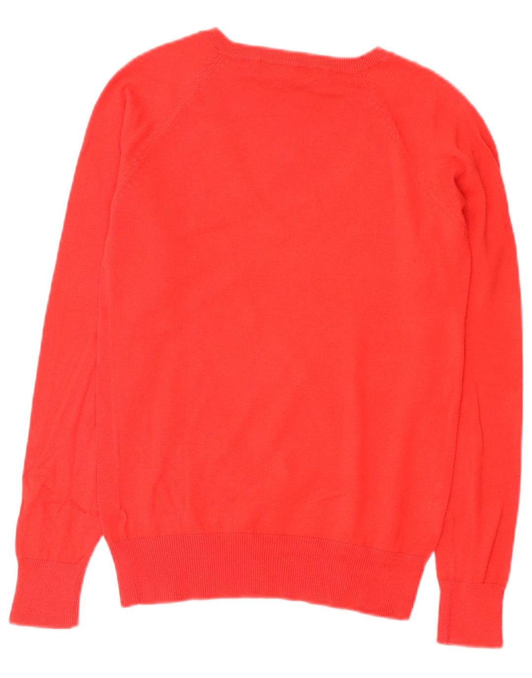 Zara Pull col en V pour femme UK 12 Rouge moyen Coton