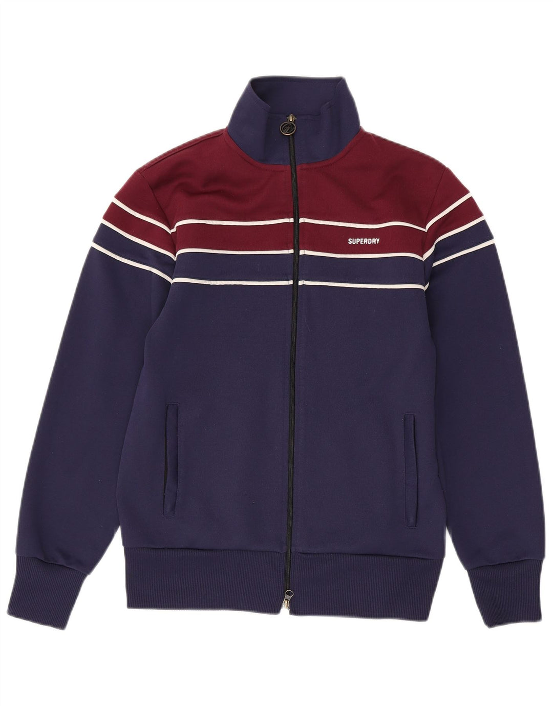 SUPERDRY Veste de Survêtement Homme XS Bleu Marine Colorblock Polyester