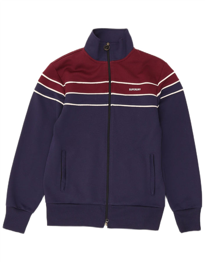 SUPERDRY Veste de Survêtement Homme XS Bleu Marine Colorblock Polyester