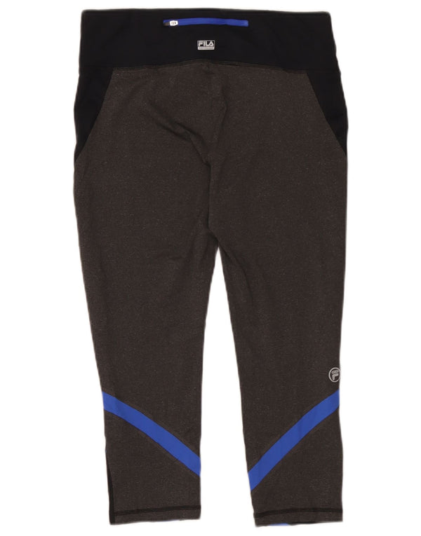Fila Leggings Capri Femme UK 44 Polyester Colorblock Noir Moyen