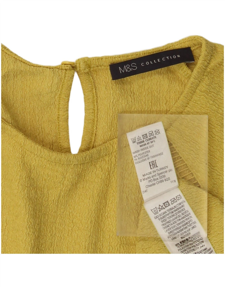 Marks & Spencer Haut à manches longues pour femme UK 6 XS Jaune Polyester