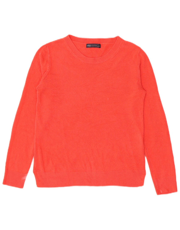 Marks & Spencer Pull col bateau pour femme UK 10 Petit acrylique rouge