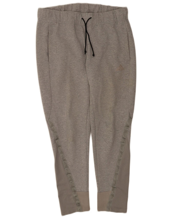 Adidas Pantalon de survêtement graphique pour femme UK 14 Gris moyen Coton