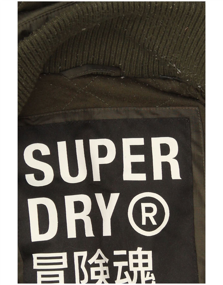 Superdry Veste coupe-vent à capuche pour homme UK 38 Kaki moyen