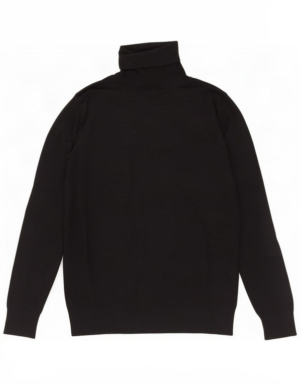 Massimo Dutti Pull col roulé pour femme UK 14 Grande soie noire